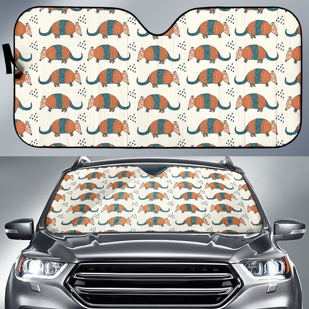 Armadillo Pattern Print Design 01 Car Sun Shade-JORJUNE.COM