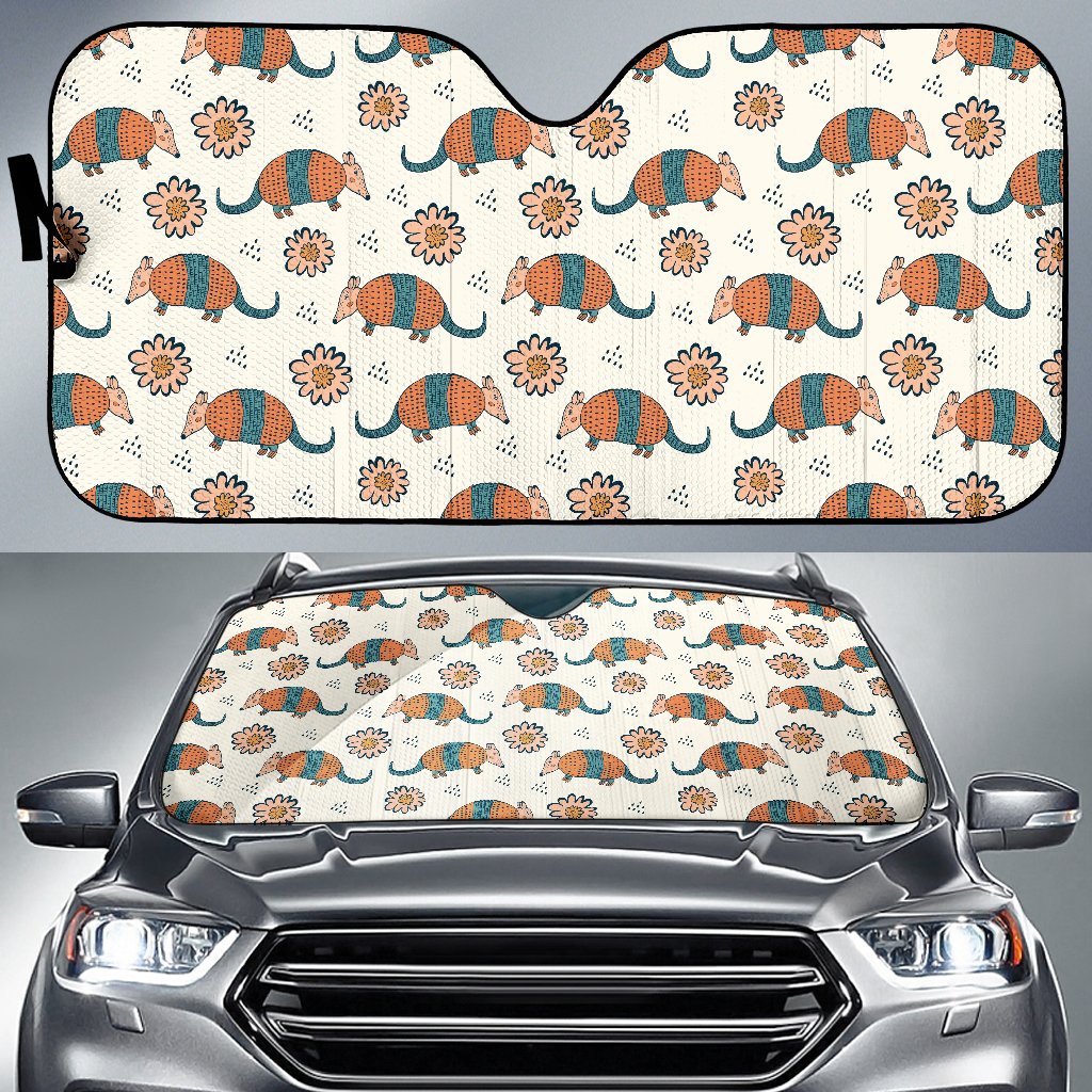Armadillo Pattern Print Design 02 Car Sun Shade-JORJUNE.COM