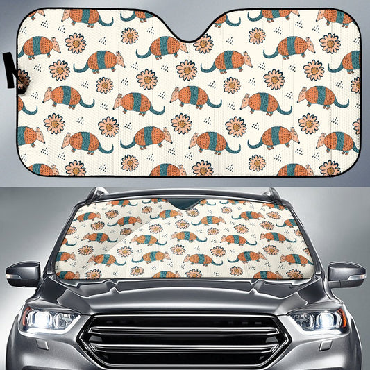 Armadillo Pattern Print Design 02 Car Sun Shade-JORJUNE.COM