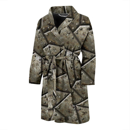 Armor Pattern Print Design 01 Men Bathrobe-JORJUNE.COM