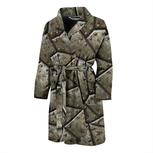 Armor Pattern Print Design 01 Men Bathrobe-JORJUNE.COM