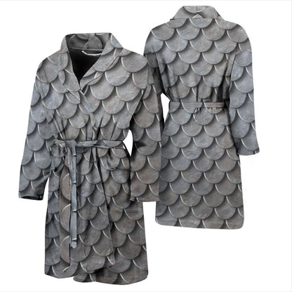 Armor Scales Pattern Print Design 03 Men Bathrobe-JORJUNE.COM