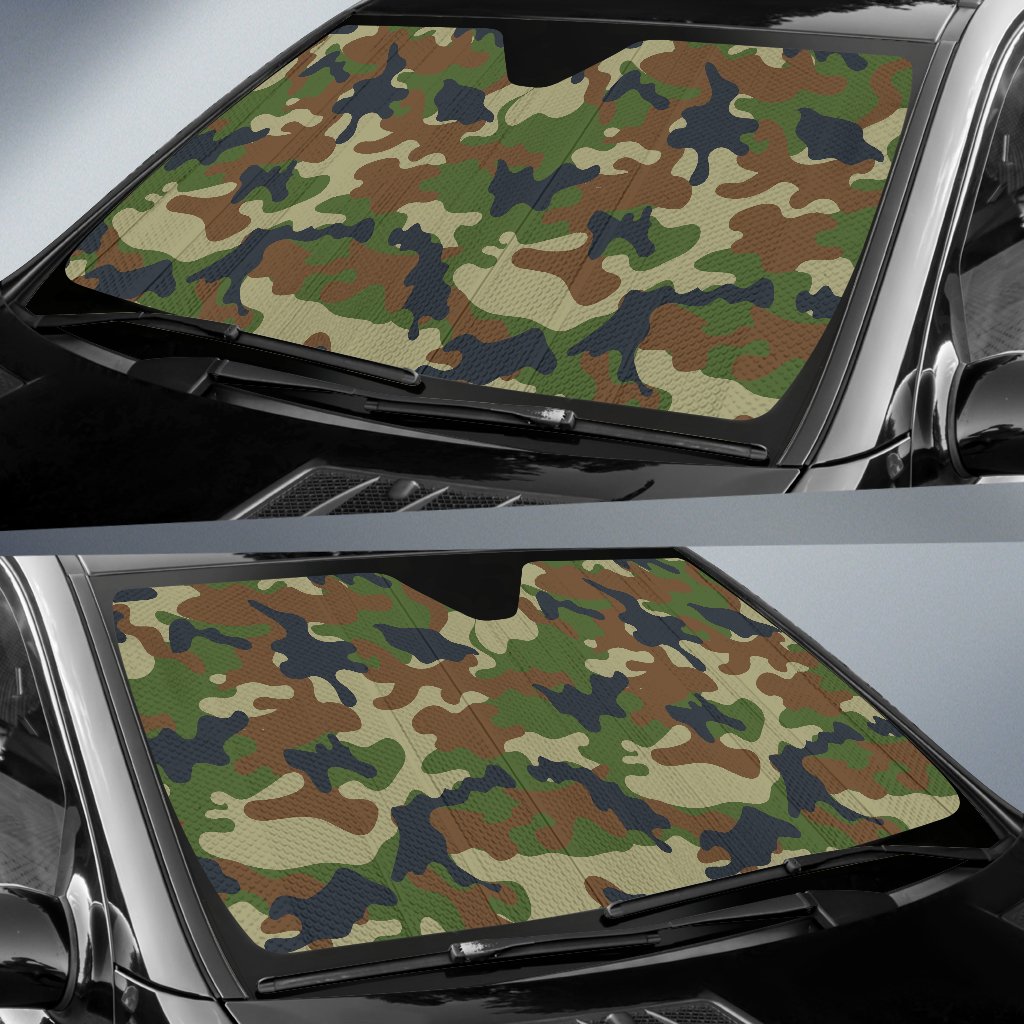 Army Camouflage Pattern Print Design 01 Car Sun Shade-JORJUNE.COM