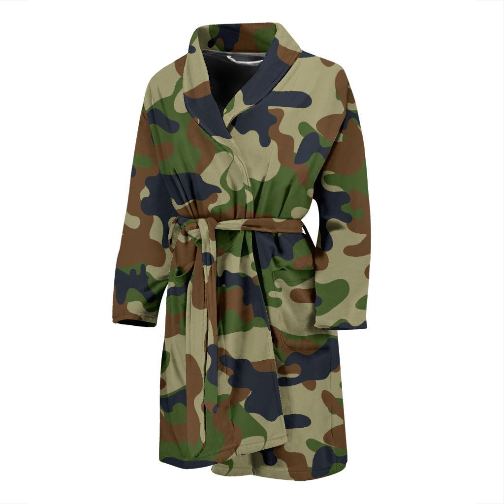 Army Camouflage Pattern Print Design 01 Men Bathrobe-JORJUNE.COM