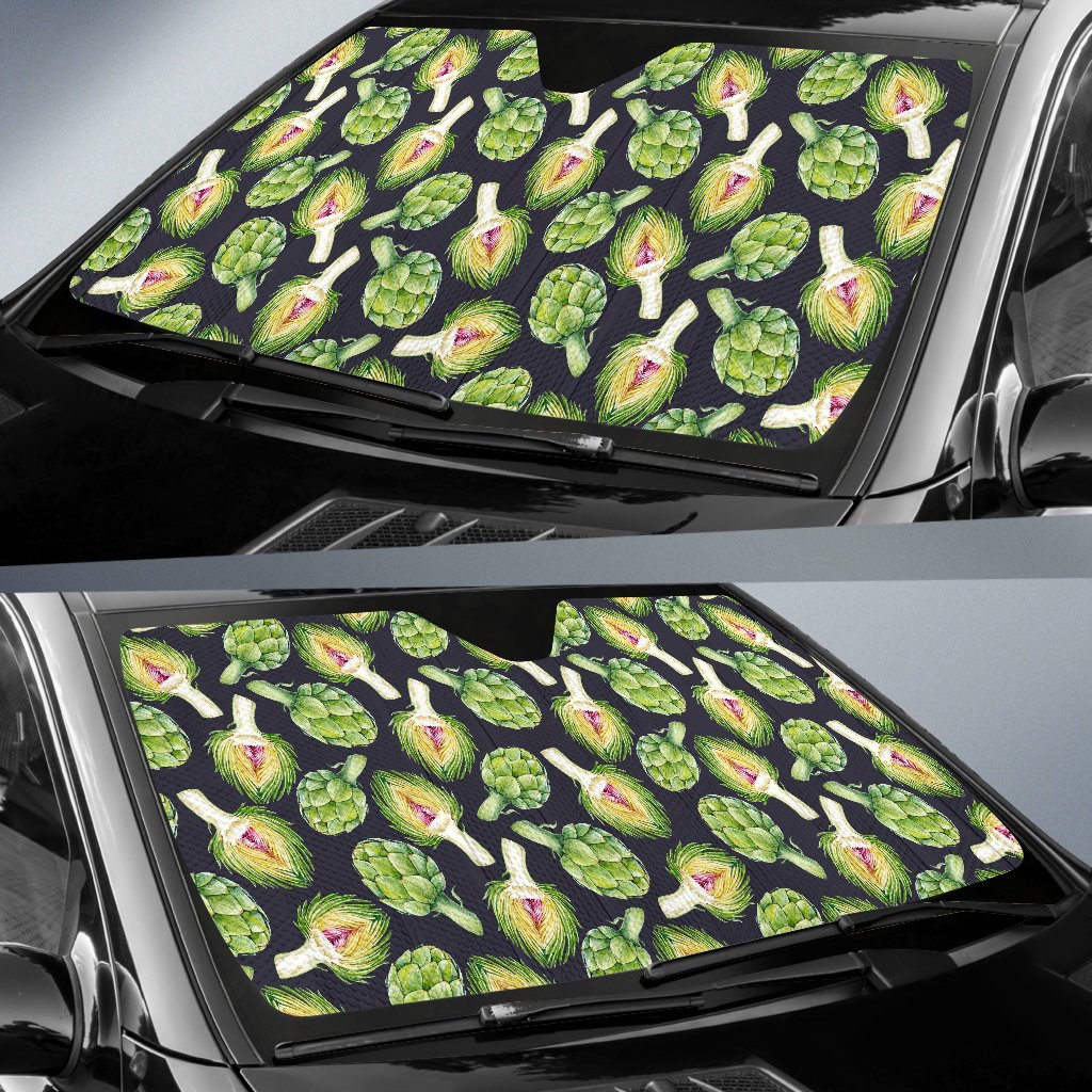 Artichoke Pattern Print Design 01 Car Sun Shade-JORJUNE.COM