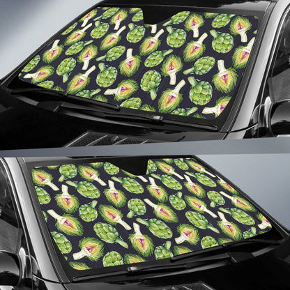 Artichoke Pattern Print Design 01 Car Sun Shade-JORJUNE.COM