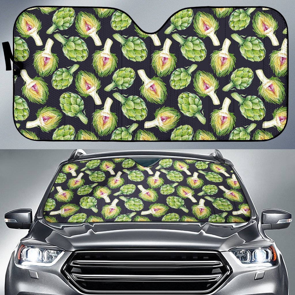 Artichoke Pattern Print Design 01 Car Sun Shade-JORJUNE.COM
