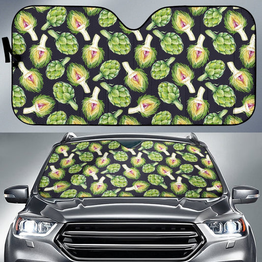 Artichoke Pattern Print Design 01 Car Sun Shade-JORJUNE.COM