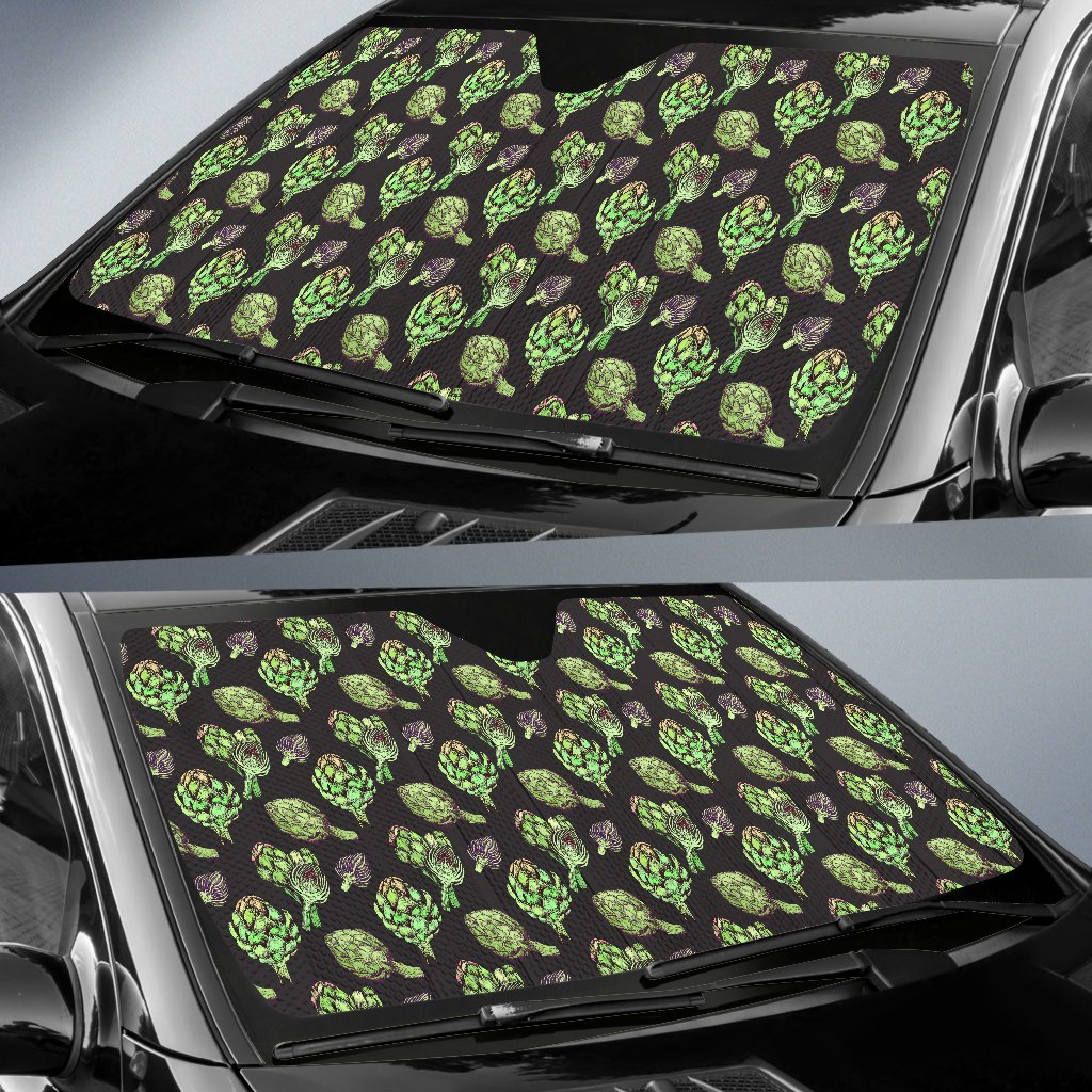 Artichoke Pattern Print Design 02 Car Sun Shade-JORJUNE.COM