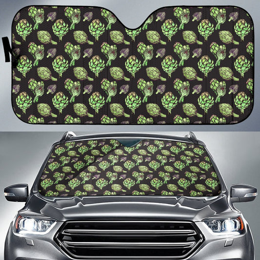Artichoke Pattern Print Design 02 Car Sun Shade-JORJUNE.COM