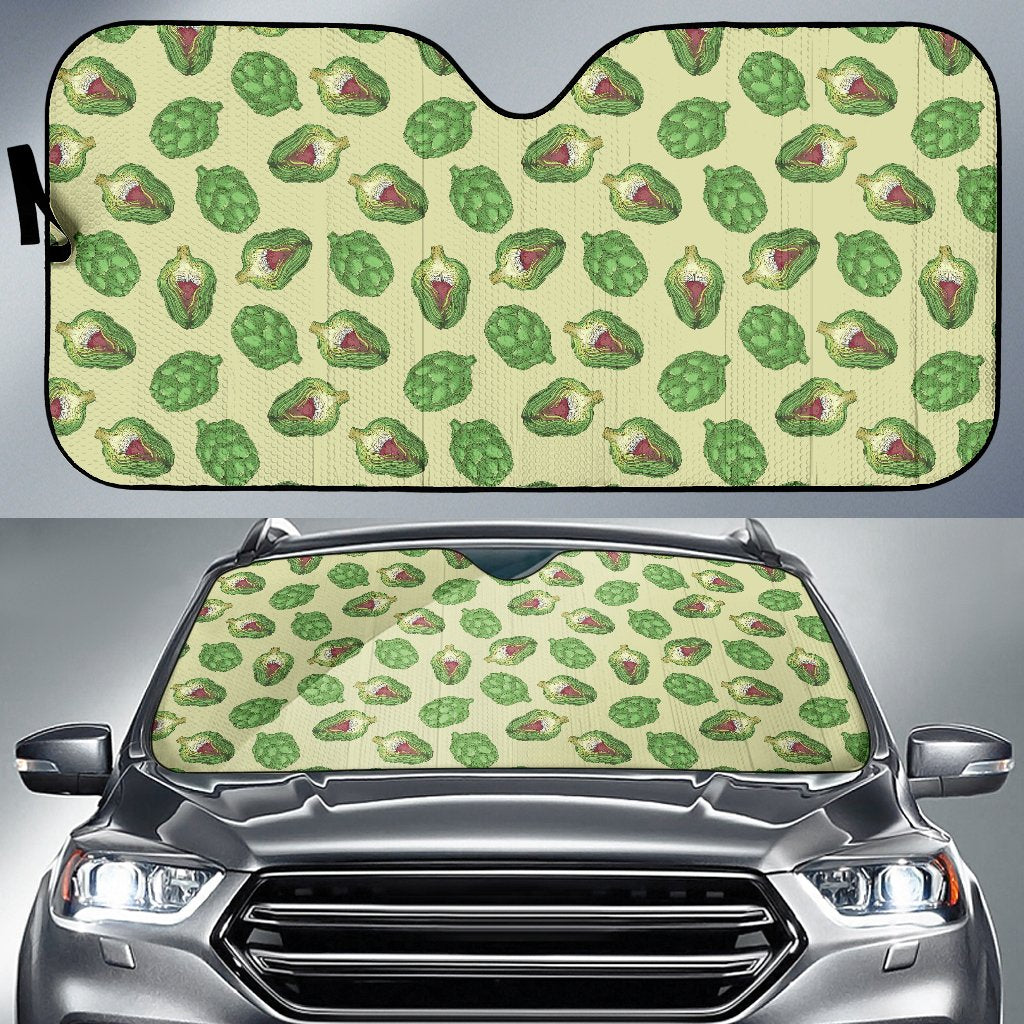 Artichoke Pattern Print Design 03 Car Sun Shade-JORJUNE.COM