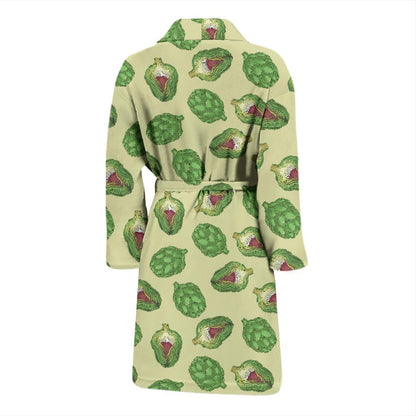 Artichoke Pattern Print Design 03 Men Bathrobe-JORJUNE.COM