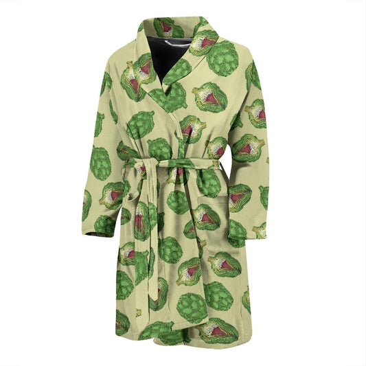 Artichoke Pattern Print Design 03 Men Bathrobe-JORJUNE.COM