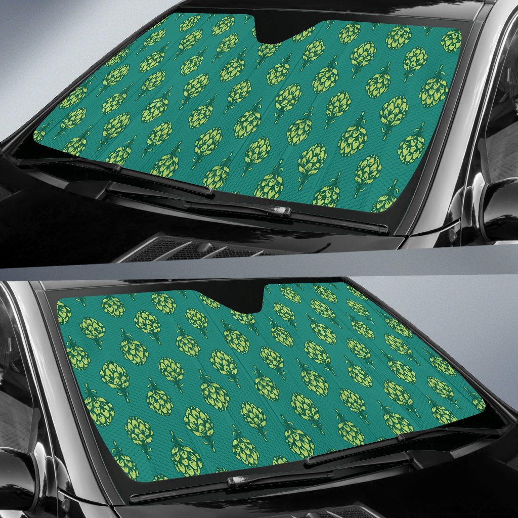 Artichoke Pattern Print Design 04 Car Sun Shade-JORJUNE.COM