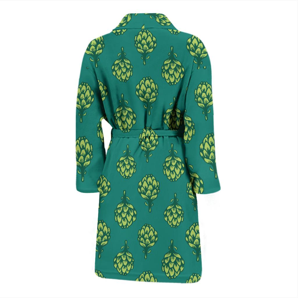 Artichoke Pattern Print Design 04 Men Bathrobe-JORJUNE.COM