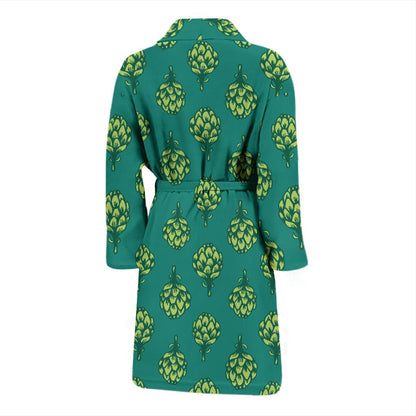 Artichoke Pattern Print Design 04 Men Bathrobe-JORJUNE.COM