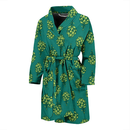 Artichoke Pattern Print Design 04 Men Bathrobe-JORJUNE.COM