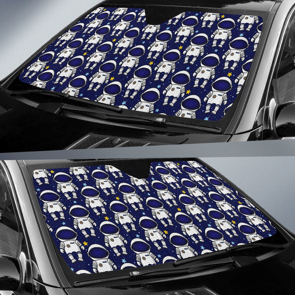 Astronaut Pattern Print Design 01 Car Sun Shade-JORJUNE.COM