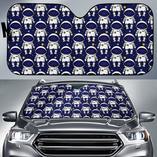 Astronaut Pattern Print Design 01 Car Sun Shade-JORJUNE.COM