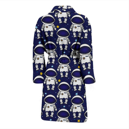 Astronaut Pattern Print Design 01 Men Bathrobe-JORJUNE.COM