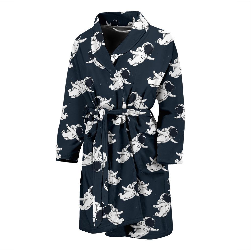 Astronaut Pattern Print Design 02 Men Bathrobe-JORJUNE.COM