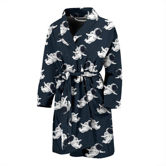 Astronaut Pattern Print Design 02 Men Bathrobe-JORJUNE.COM