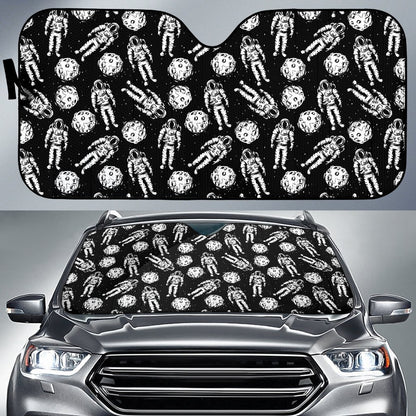 Astronaut Pattern Print Design 03 Car Sun Shade-JORJUNE.COM