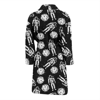 Astronaut Pattern Print Design 03 Men Bathrobe-JORJUNE.COM