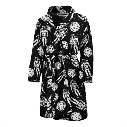 Astronaut Pattern Print Design 03 Men Bathrobe-JORJUNE.COM