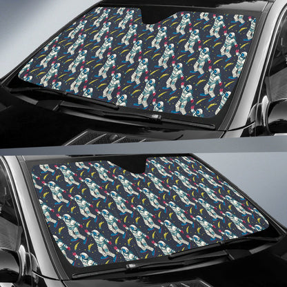Astronaut Pattern Print Design 04 Car Sun Shade-JORJUNE.COM