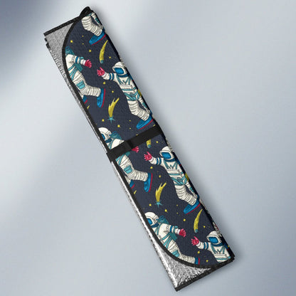 Astronaut Pattern Print Design 04 Car Sun Shade-JORJUNE.COM