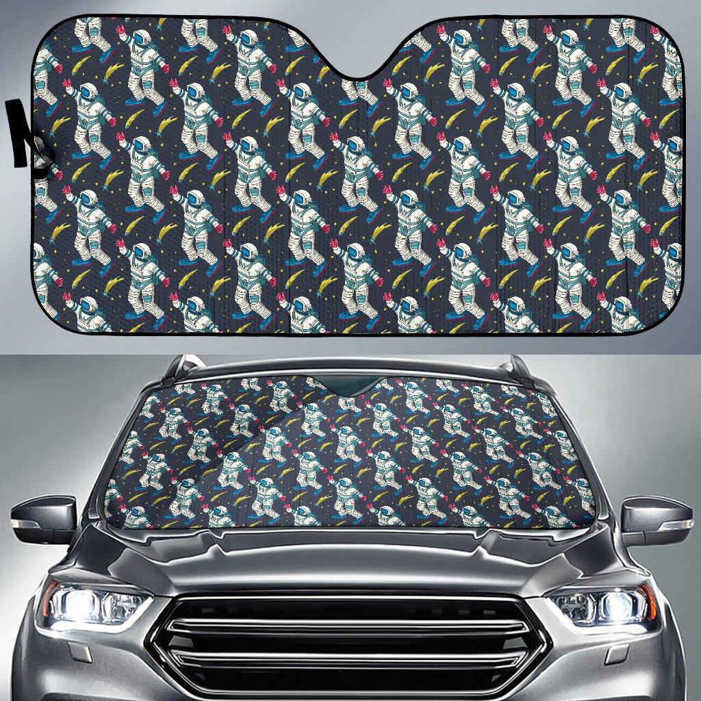 Astronaut Pattern Print Design 04 Car Sun Shade-JORJUNE.COM