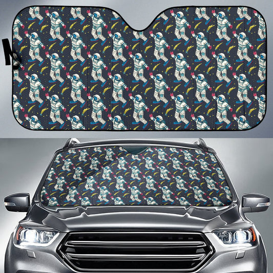 Astronaut Pattern Print Design 04 Car Sun Shade-JORJUNE.COM