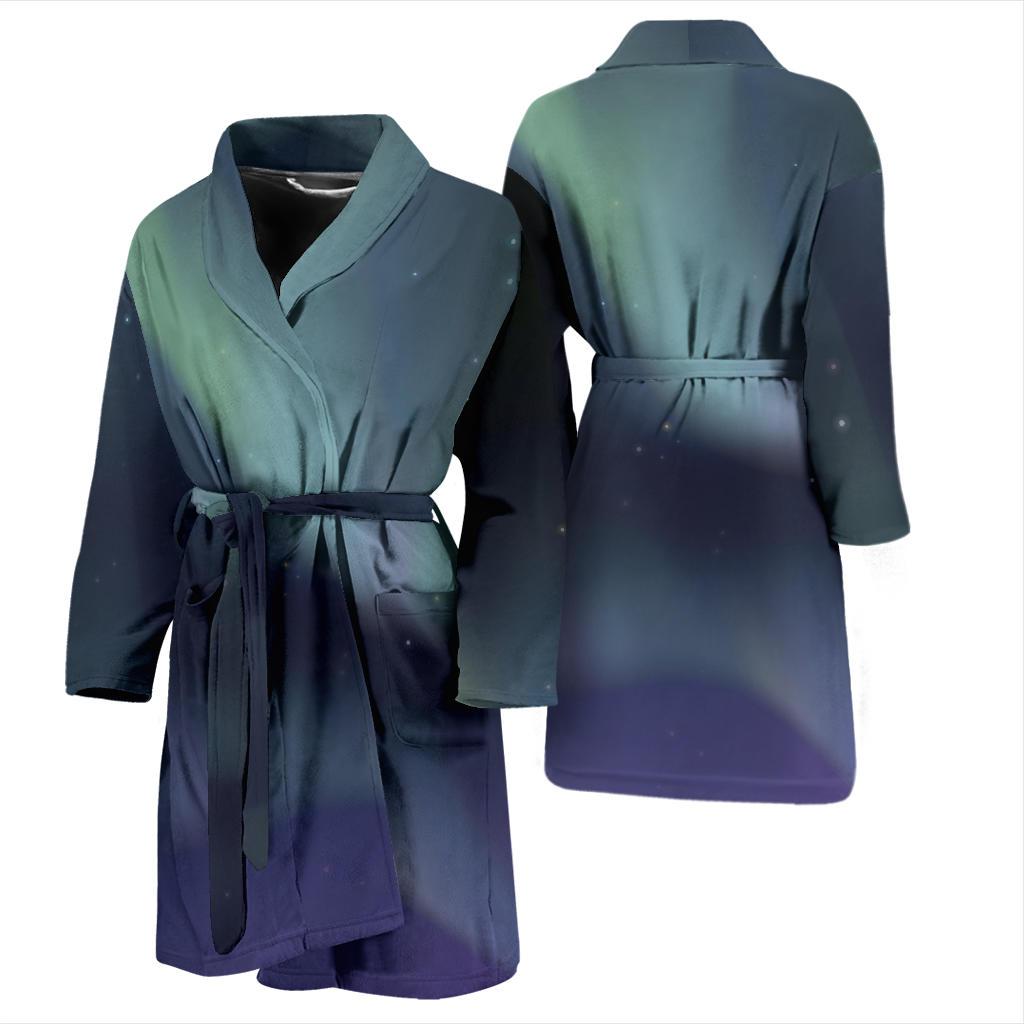 Aurora Borealis Pattern Print Design 01 Men Bathrobe-JORJUNE.COM