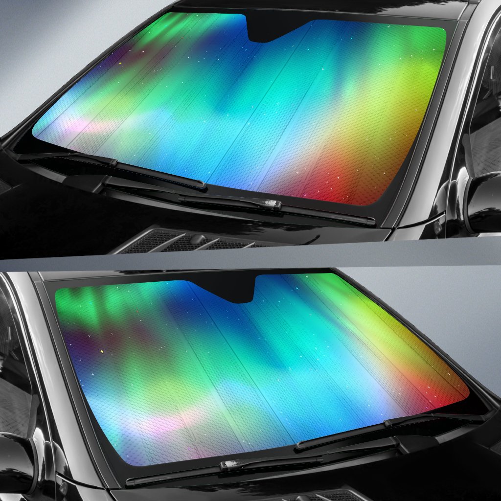 Aurora Borealis Pattern Print Design 02 Car Sun Shade-JORJUNE.COM