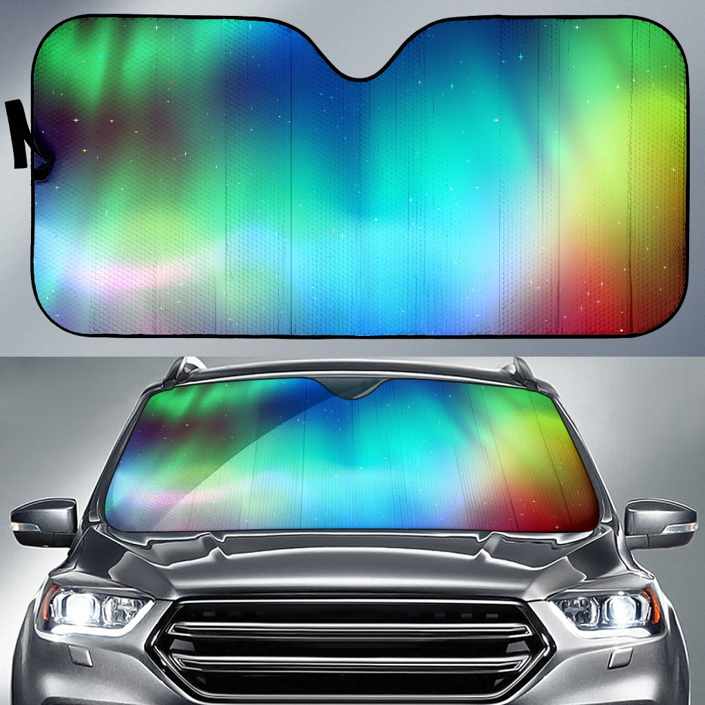 Aurora Borealis Pattern Print Design 02 Car Sun Shade-JORJUNE.COM