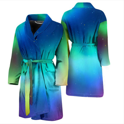 Aurora Borealis Pattern Print Design 02 Men Bathrobe-JORJUNE.COM