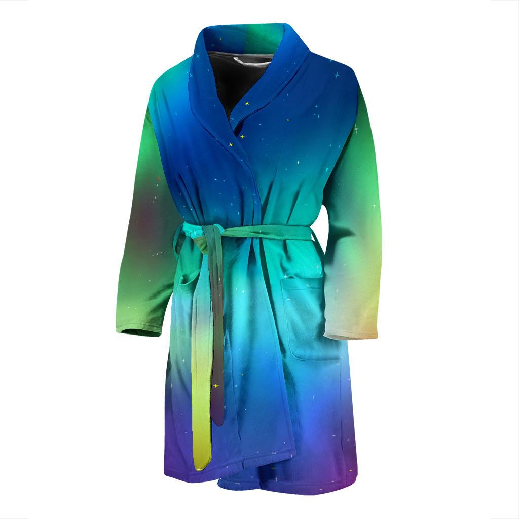 Aurora Borealis Pattern Print Design 02 Men Bathrobe-JORJUNE.COM