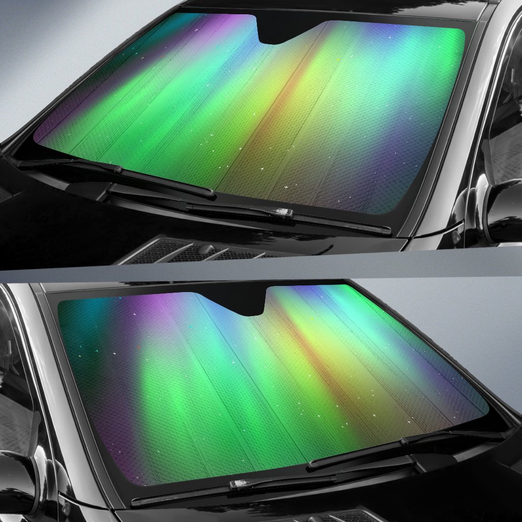 Aurora Borealis Pattern Print Design 03 Car Sun Shade-JORJUNE.COM