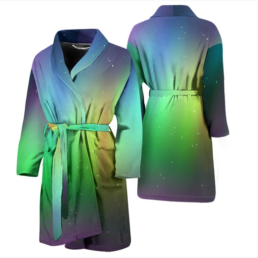 Aurora Borealis Pattern Print Design 03 Men Bathrobe-JORJUNE.COM