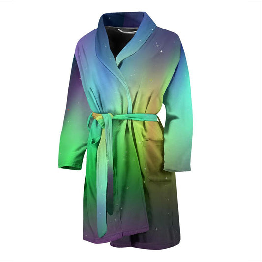 Aurora Borealis Pattern Print Design 03 Men Bathrobe-JORJUNE.COM