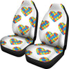 Autism Awareness Heart Design Print Universal Fit Car Seat Covers