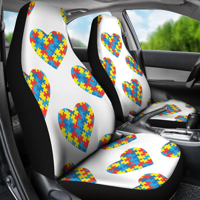 Autism Awareness Heart Design Print Universal Fit Car Seat Covers