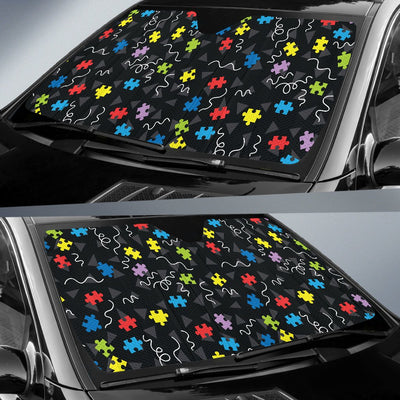 Autism Awareness Pattern Print Design 01 Car Sun Shade-JORJUNE.COM