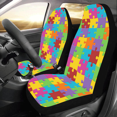 Autism Awareness Pattern Print Design 02 Car Seat Covers (Set of 2)-JORJUNE.COM