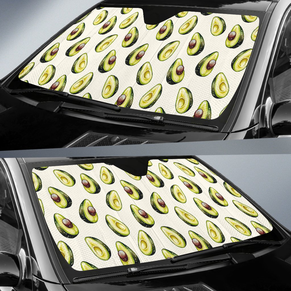 Avocado Pattern Print Design 01 Car Sun Shade-JORJUNE.COM