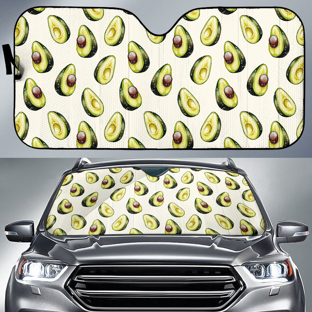 Avocado Pattern Print Design 01 Car Sun Shade-JORJUNE.COM