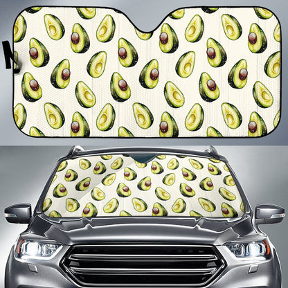 Avocado Pattern Print Design 01 Car Sun Shade-JORJUNE.COM