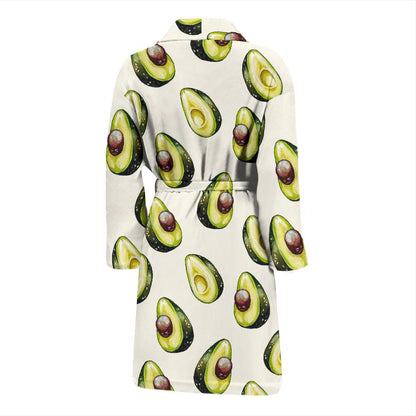 Avocado Pattern Print Design 01 Men Bathrobe-JORJUNE.COM