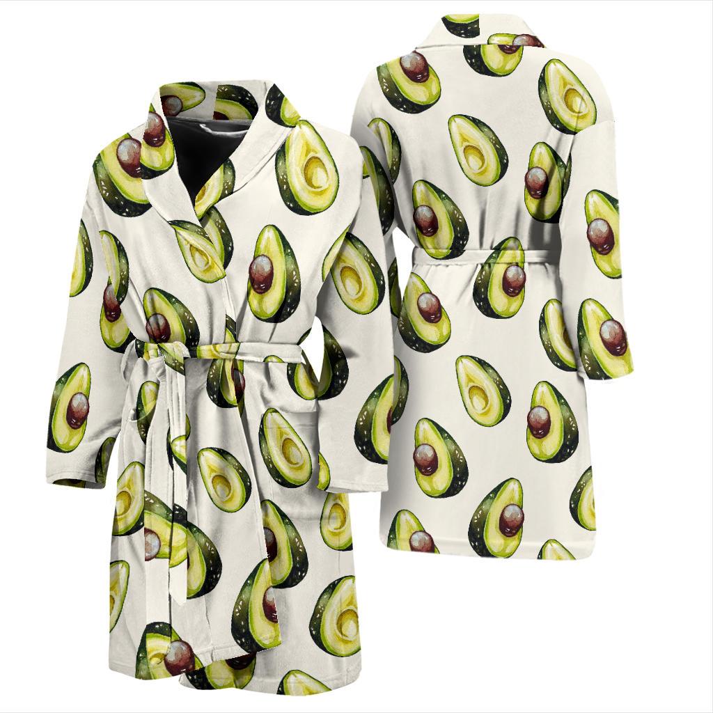 Avocado Pattern Print Design 01 Men Bathrobe-JORJUNE.COM